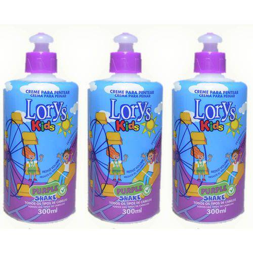 Lorys Kids Purple Shake Creme P/ Pentear 300g (kit C/03)