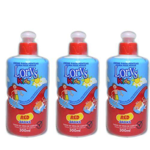 Lorys Kids Red Shake Creme P/ Pentear Infantil 300g (kit C/03)