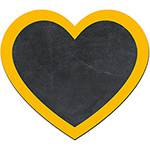Lousa Decorativa Coração Moldura Amarela - Cia Laser