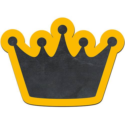 Lousa Decorativa Coroa Moldura Amarela - Cia Laser