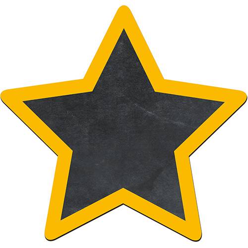 Lousa Decorativa Estrela Moldura Amarela - Cia Laser