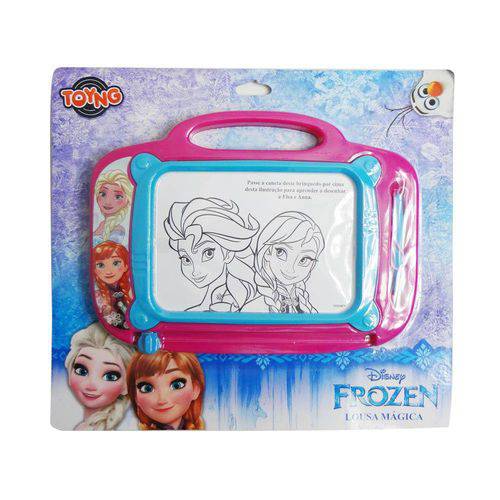 Lousa Mágica Frozen Caneta Ilustração Elsa e Anna Brinquedo Infantil Disney - Mix8 613160