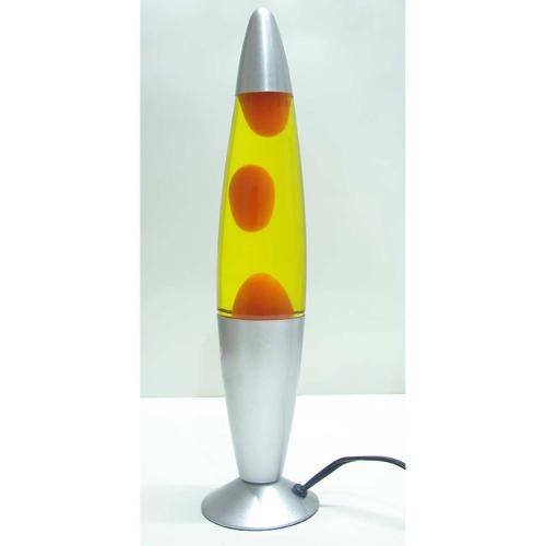 Luminária / Abajur - Lava Lamp / Lava Motion - Laranja com Líquido Amarelo - 41 Cm - 110 V