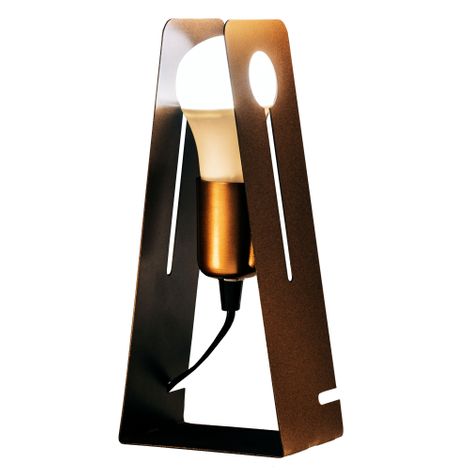 Luminária Abajur Marrom Moderno Mod: Tap com LED 5W | Soq: E27 |Tam: 11x26cm