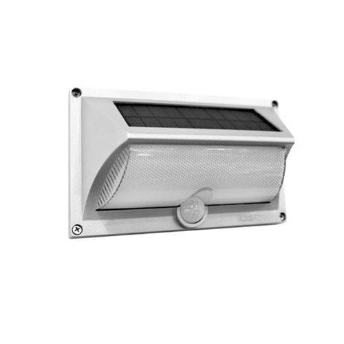 Luminária Arandela Solar Externa LED SMD Branco Quente 6W com Sensor de Presença