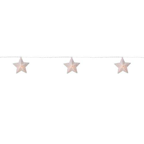 Luminária Cordão de Natal Pisca Pisca 6 Estrelas 2,65m Branco