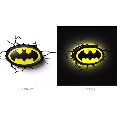 Luminaria 3d Logo Batman Dc Light Fx