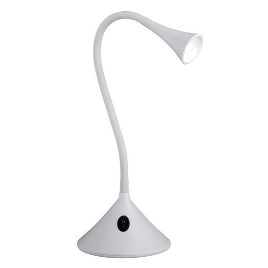 Luminária de Mesa ou de Cabeceira Modelo Barcelonita com Haste Flexível LED Embutido de 3.2W Branca