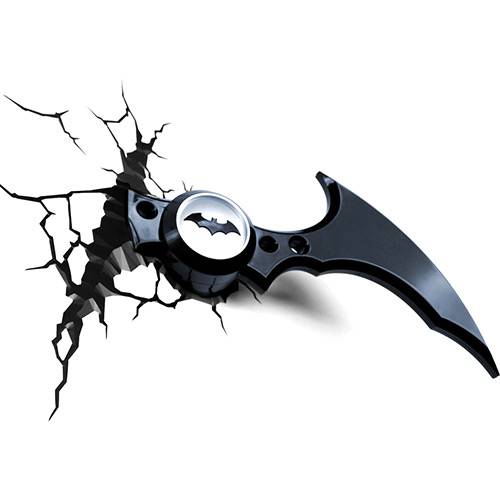 Luminária de Parede Batarang Cinza/Preta - 3D LIGHTt FX