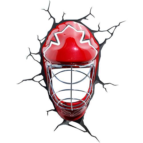 Luminária de Parede Máscara de Hockey Vermelho - 3D Light FX