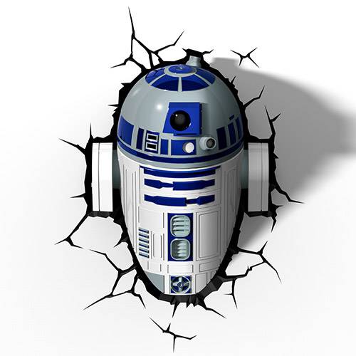 Luminária de Parede Star Wars R2-D2 Branco - 3D LIGHT FX