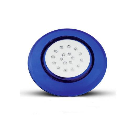 Luminária de Piscina 12v 18w 125mm Ip68 Led Branco 3000k Corpo Azul