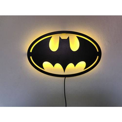 Luminária do Batman Bivolt LED Personalizada em MDF