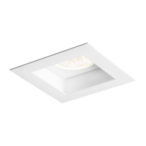 Luminária Embutir Flat Quadrada Direcionável Branco 1 Lâmpada Dicróica