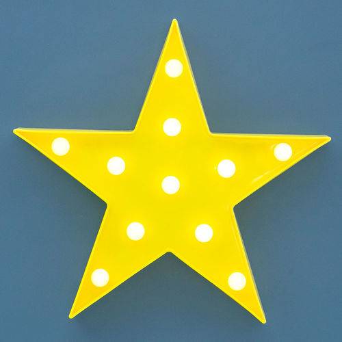 Luminária Led Estrela 27Cm Amarela - Sottile