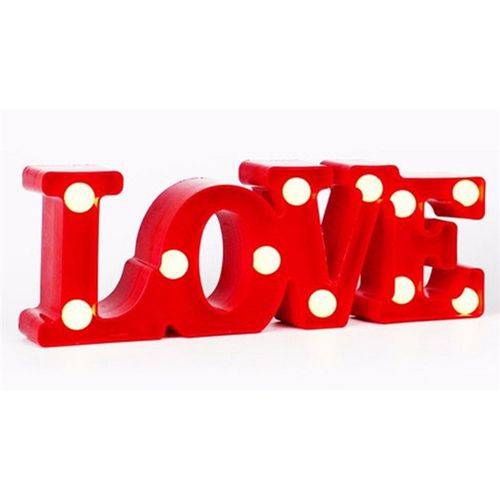 Luminaria Led Love Amor Decorativa 3d Abajur com 11 Leds para Mesa ou Parede