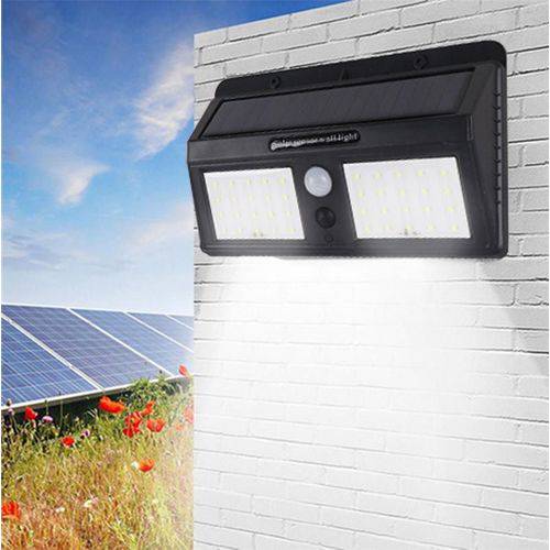 Luminaria Refletor Solar 40 Leds Sensor Jardim Corredores Noite (zem-31597-a)