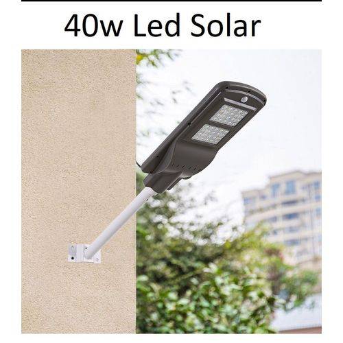 Luminária Solar Publica Led com Placa Fotovoltaica Integrada Completa 40w
