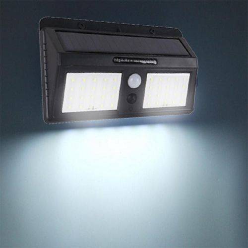 Luminaria Solar Refletor 40 Leds Sensor Noite Corredores Jardim (zem-31597-a)