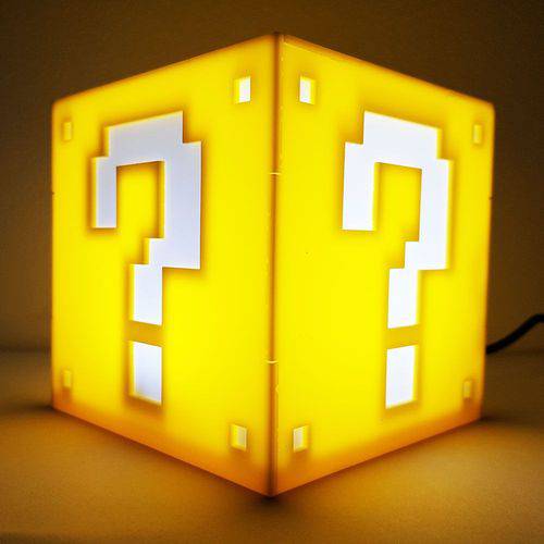 Luminária Super Mario Bros Cubo Led Acrílico