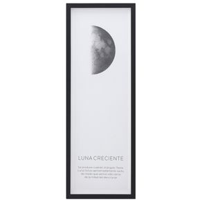 Luna Creciente Quadro 33 Cm X 93 Cm Preto/branco
