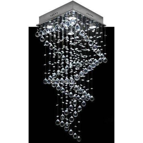 Lustre Plafon de Cristal Legítimo - Quadrados - Base 35x35 - Debby Artes