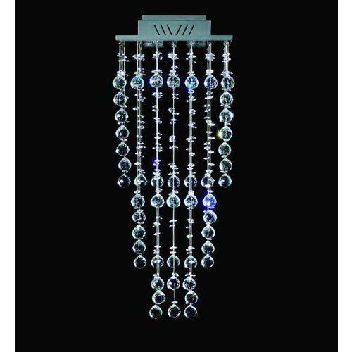 Lustre Quadrado Cone Cromado Cristal Transparente 4 Lâmpadas 27x27 Dna Gu10 Qu-004/30-cone Salas e Hall
