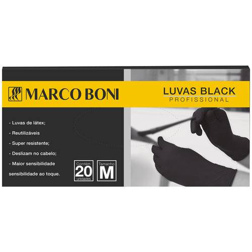 Luva Black Marco Boni Tamanho M - 20 Unidades