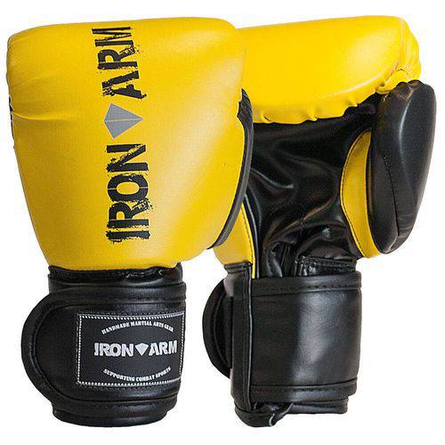 Luva Boxe Muay Thai Training 14 Oz Amarelo e Preto Iron Arm