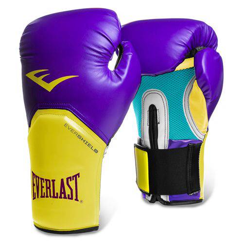 Luva de Boxe Everlast Pro Style Elite Training - Everlast - Roxo/Amarelo