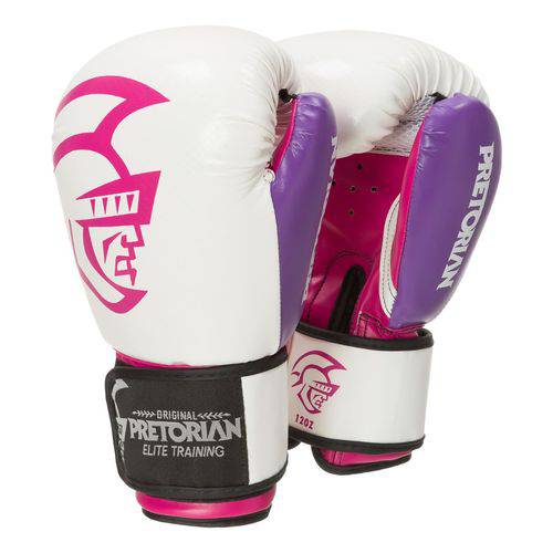 Luva de Boxe Pretorian Elite Branco/Rosa
