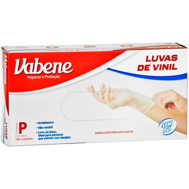 Luva de Vinil Sem Pó Vabene P 100un.