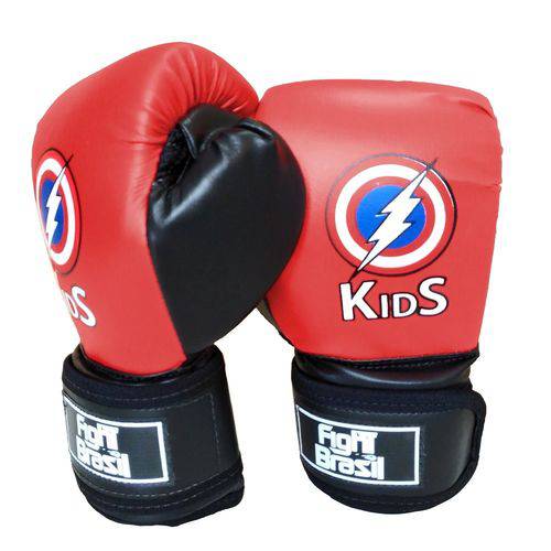 Luva para Muay Thai Boxe Infantil Fight Brasil 4 Oz Kids Vermelha