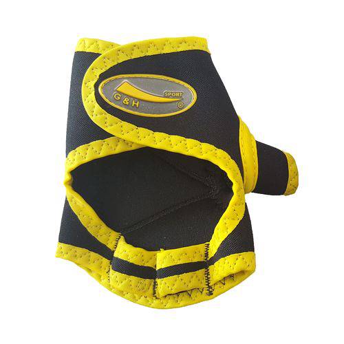 Luva para Musculação Neoplex com Detalhe G&H Sport - Preta/Amarela