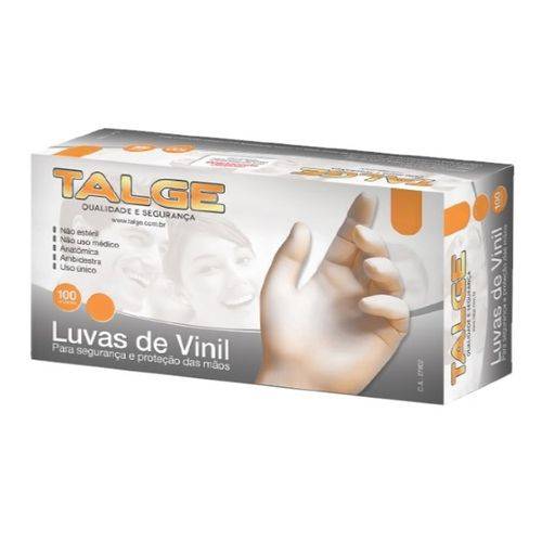 Luva Vinil Talge C/talco`pequena`c/100 Caixa C/ 100 Luvas