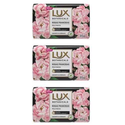 Lux Botanicals Rosas Francesas Sabonete Glicerina 85g (kit C/03)