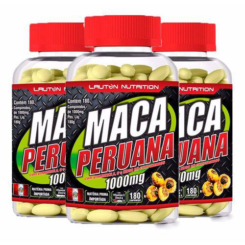 Maca Peruana 1000mg - 3 Un de 180 Comprimidos - Lauton
