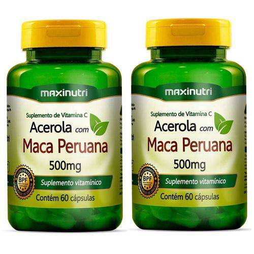 Maca Peruana com Acerola Maxinutri 500mg com 60 Cápsulas Kit com 2