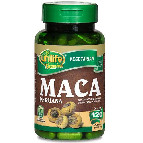 Maca Peruana com Vitaminas 500 Mg 120 Capsulas Unilife