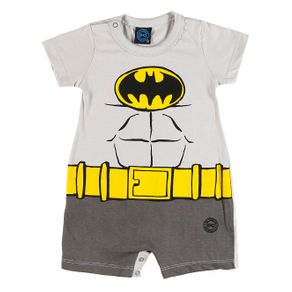 Macacão Batman Infantil para Bebê Menino - Cinza P