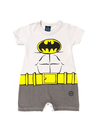 Macacão Batman Infantil para Bebê Menino - Cinza