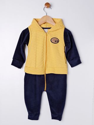 Macacão Infantil para Bebê Menino - Amarelo/azul
