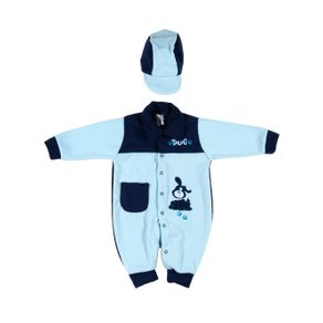 Macacão Infantil para Bebê Menino - Azul Marinho P