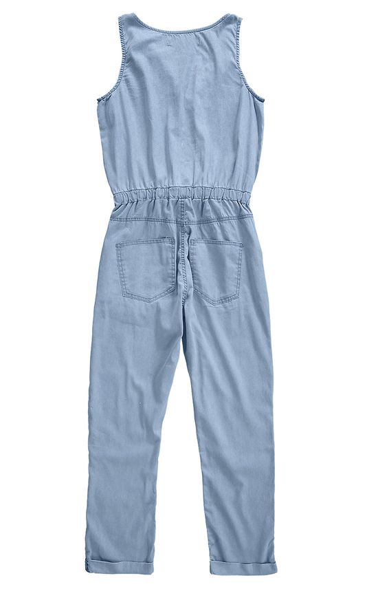 Macacão Jeans Bolsos Malwee Azul Claro - M