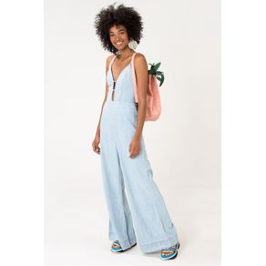 Macacao Jeans Decote Maxi Jeans - PP