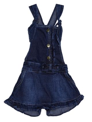 Macacão Jeans Infantil para Menina - Azul