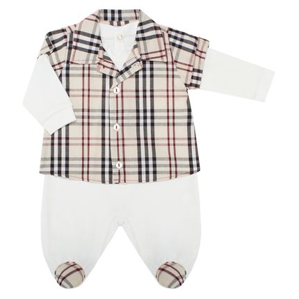 Macacão Longo C/ Camisa para Bebê em Suedine Baby Bear - Beth Bebê