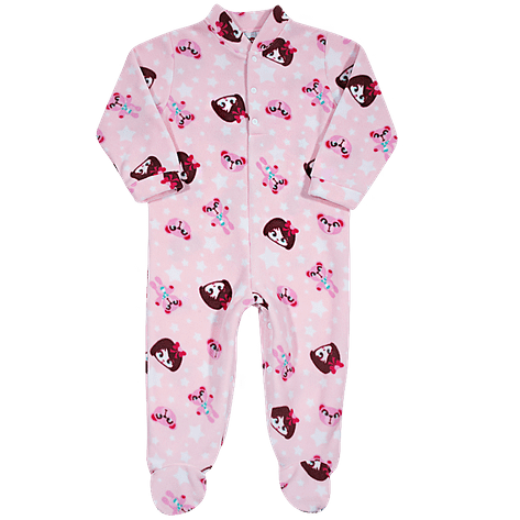 Macacão Pijama de Soft Menina - Tam 1 ao 3 2