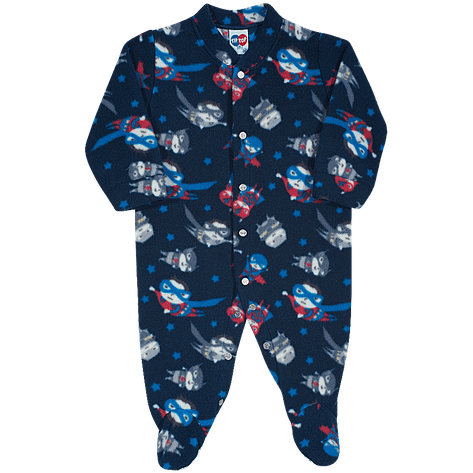 Macacão Pijama de Soft Mini Heróis EG