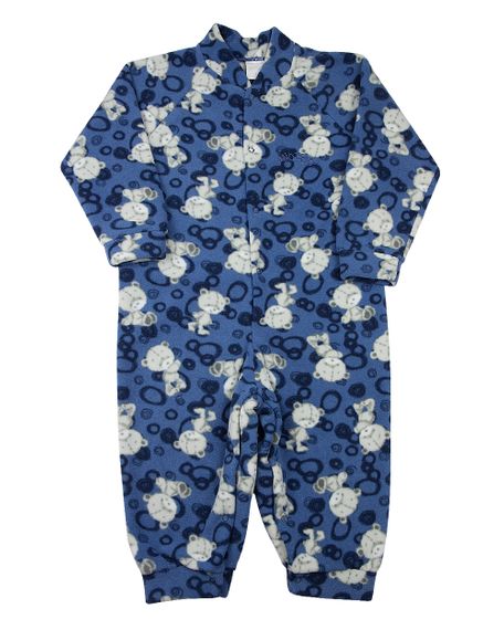 Macacão Pijama Infantil Microsoft Estampado Bichos - Azul 2